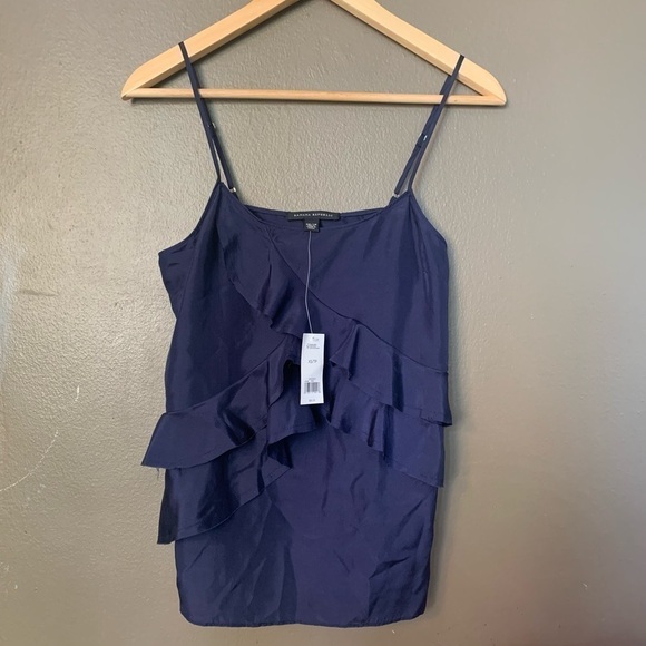 BNWT- Banana Republic 💙 100 silk Ruffled Cami. Xsmall - Picture 2 of 4